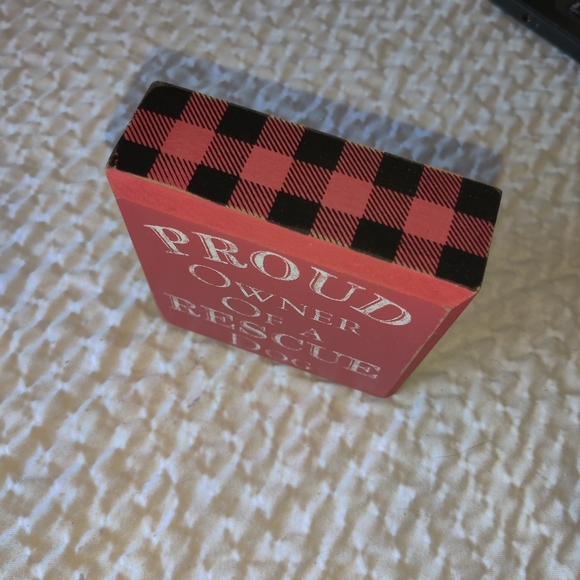 🗺️ Wooden Box Sign Proud Owner of a Rescue Dog - Picture 5 of 7